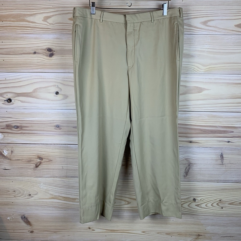 Vtg Polo Ralph Lauren Dress Mens 38 S Pants Beige 100% Wool Regent Made in Italy